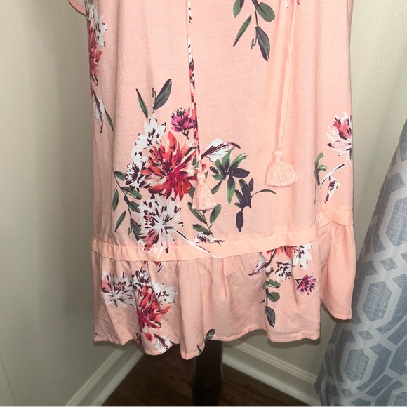 St. John's Bay Pink Floral Ruffle Blouse - Picture 3 of 6